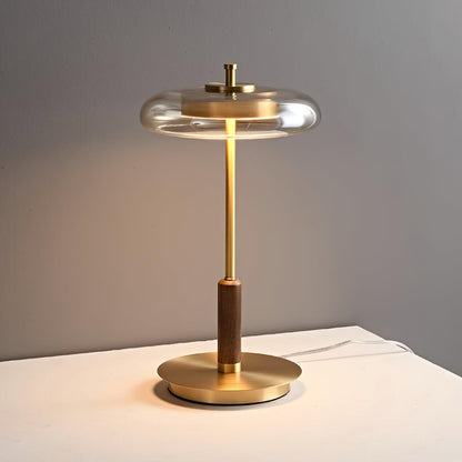 Modern Glass & Brass LED Table Lamp