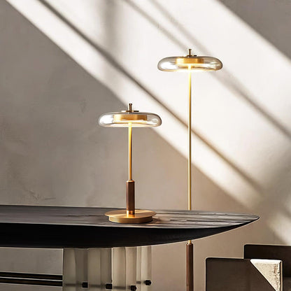Modern Glass & Brass LED Table Lamp