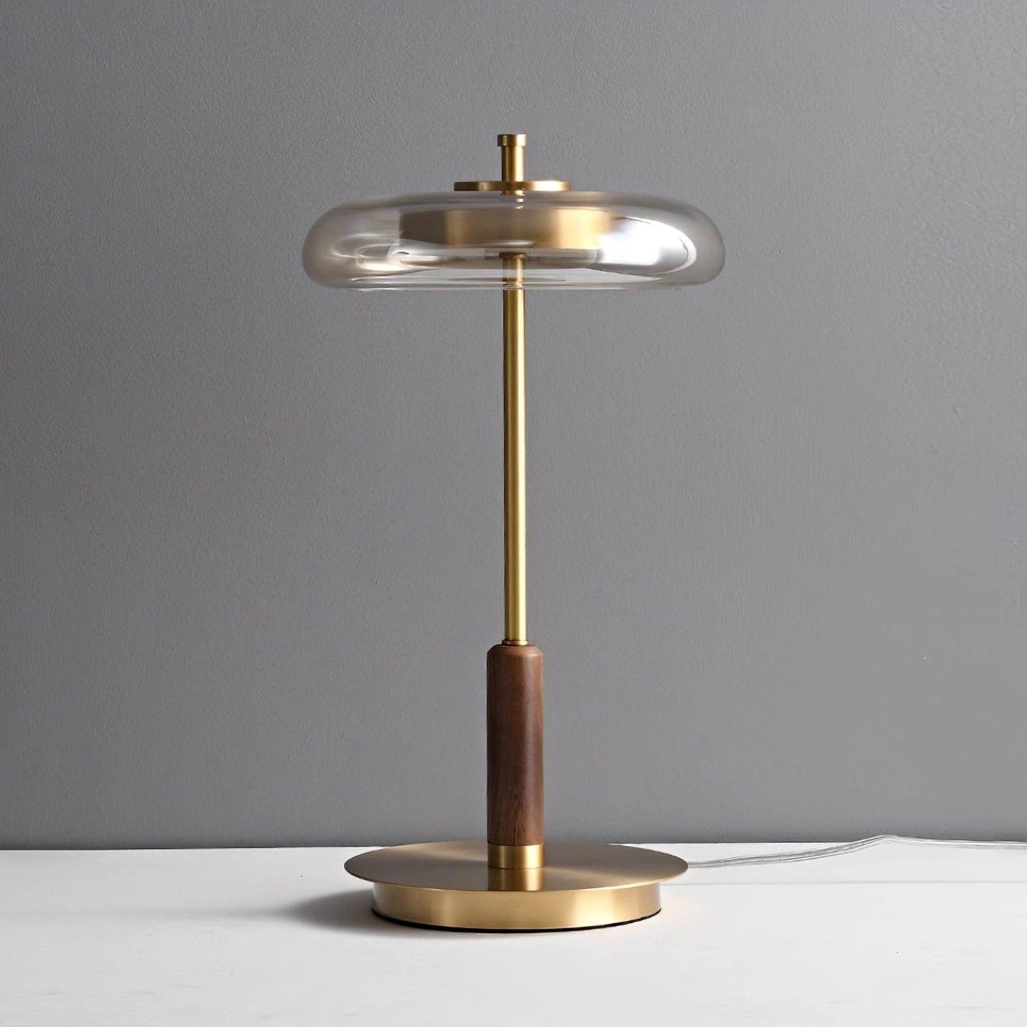 Modern Glass & Brass LED Table Lamp