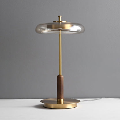 Modern Glass & Brass LED Table Lamp