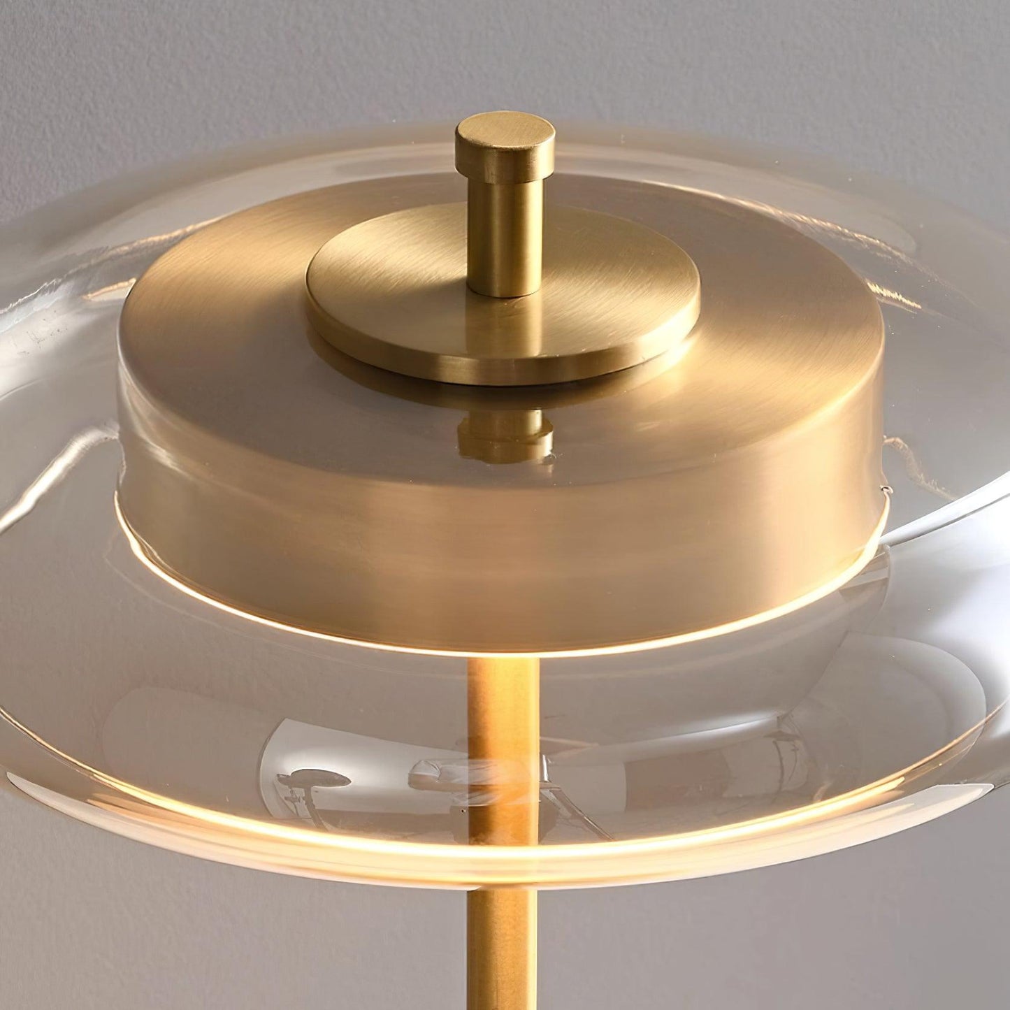 Modern Glass & Brass LED Table Lamp