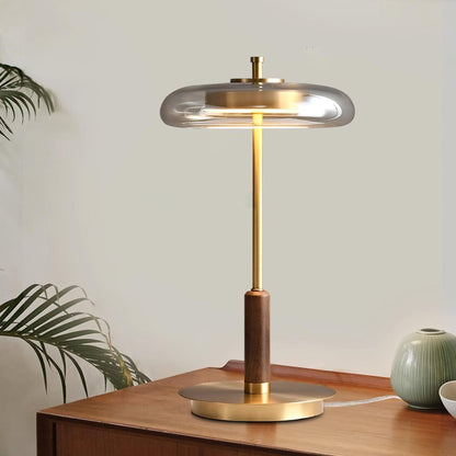 Modern Glass & Brass LED Table Lamp