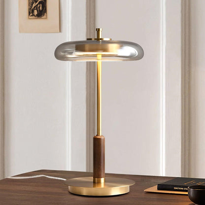 Modern Glass & Brass LED Table Lamp