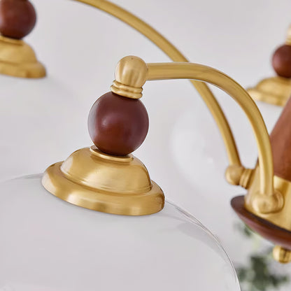 Mid-Century Amber Glass Chandelier