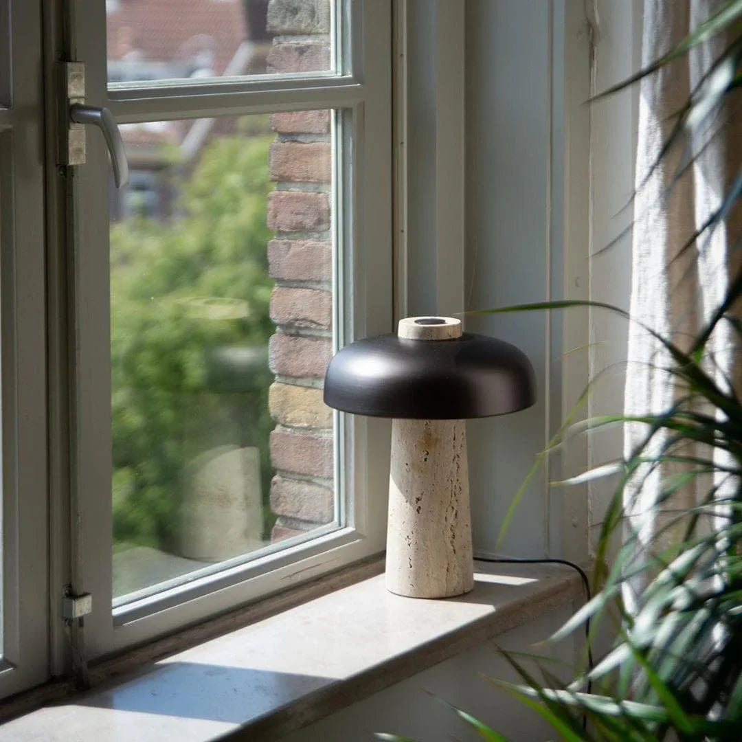 Reverse Modern Travertine Table Lamp
