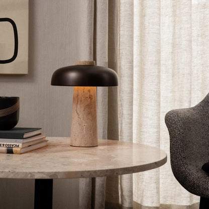 Reverse Modern Travertine Table Lamp