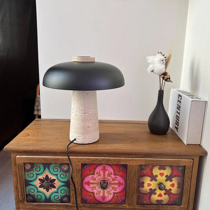 Reverse Modern Travertine Table Lamp