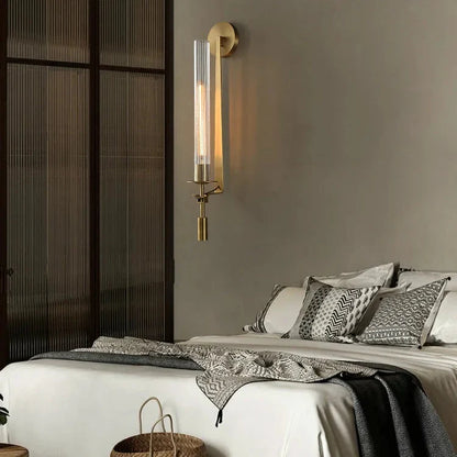 Brasselle Ribbed Glass Cylinder Wall Light