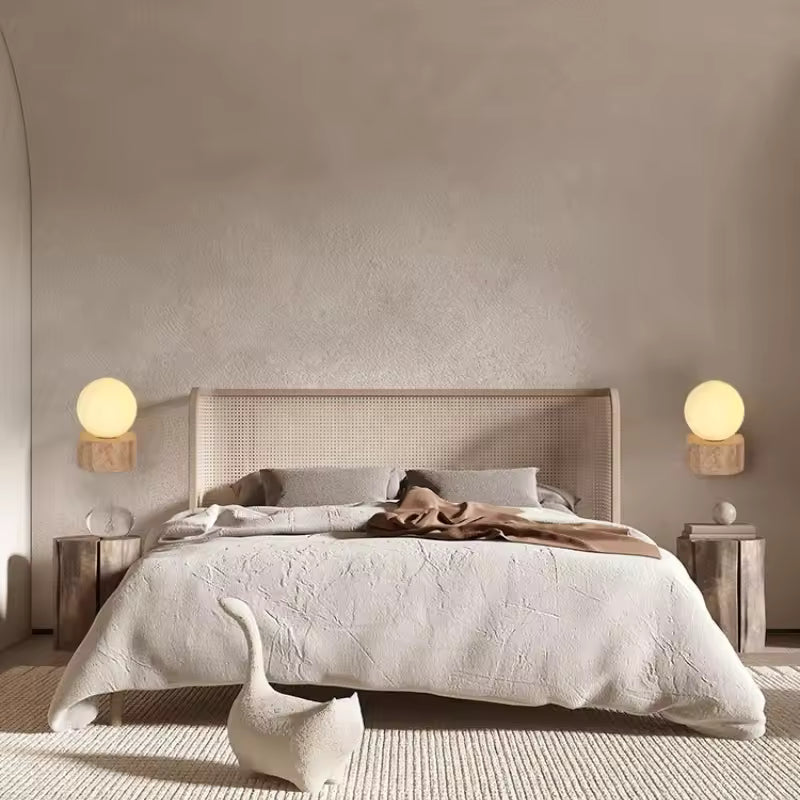 Stonara Wabi Sabi Stone Base Globe Wall Light