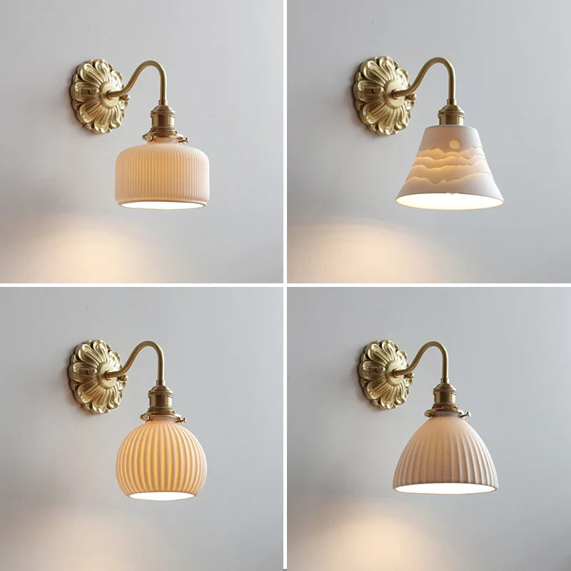 Bravelle Brass Ceramic Wall Light