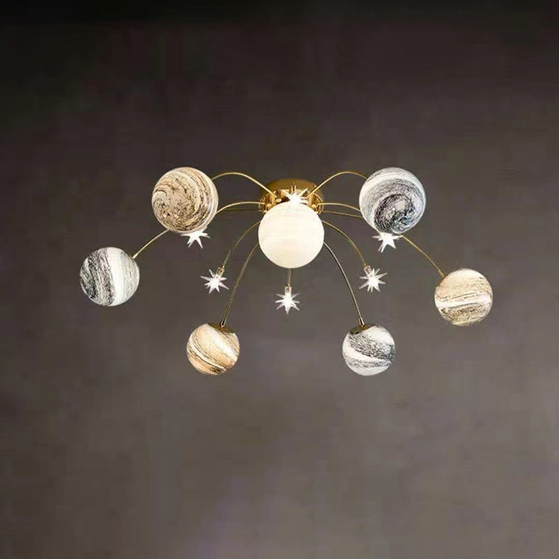Colorful Planet Orbit Kids Ceiling Light