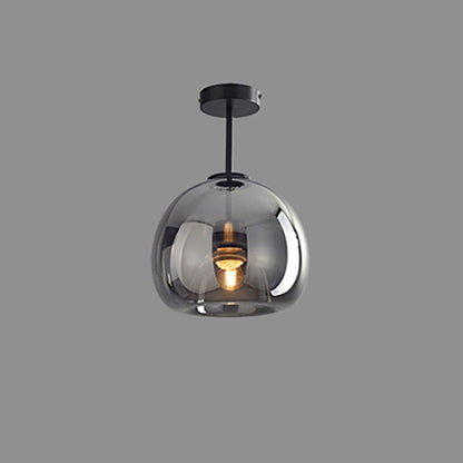 Modern Smoked Glass Globe Ceiling Light
