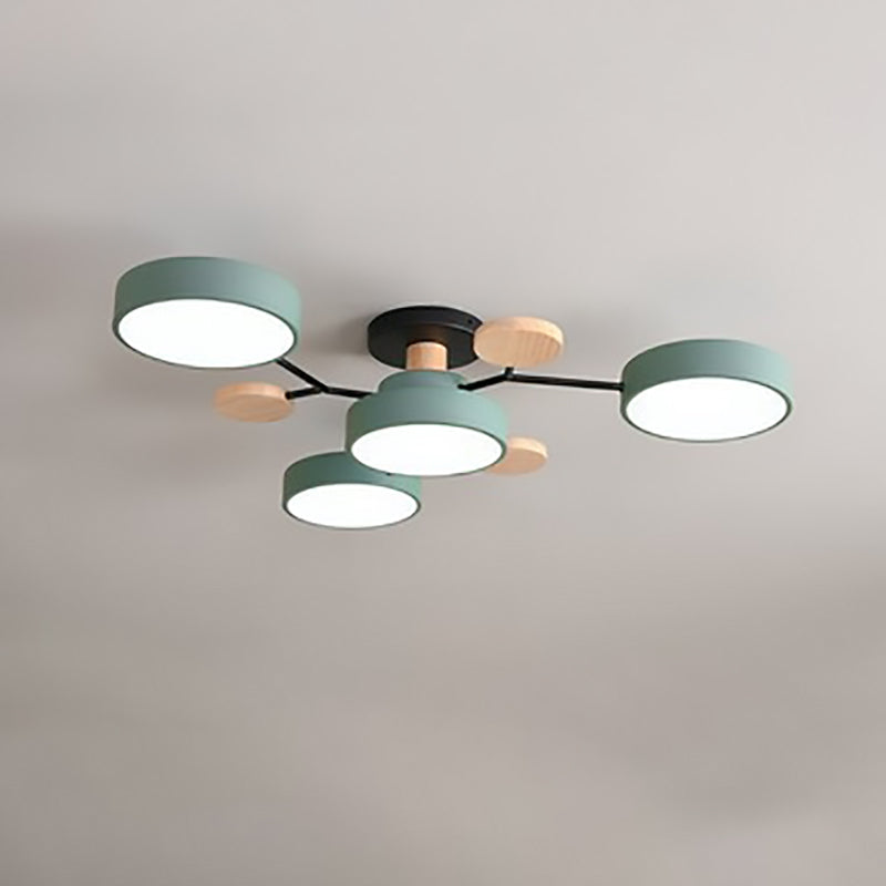 Scandinavian Modern Multi-Light LED Semi-Flush Ceiling Light