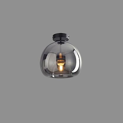 Modern Smoked Glass Globe Ceiling Light