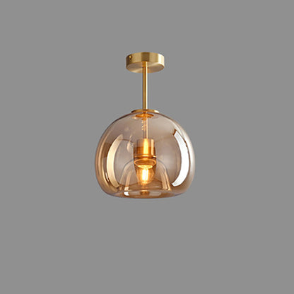 Modern Smoked Glass Globe Ceiling Light