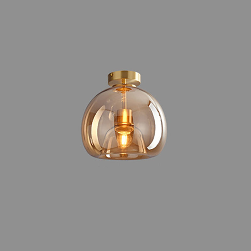Modern Smoked Glass Globe Ceiling Light