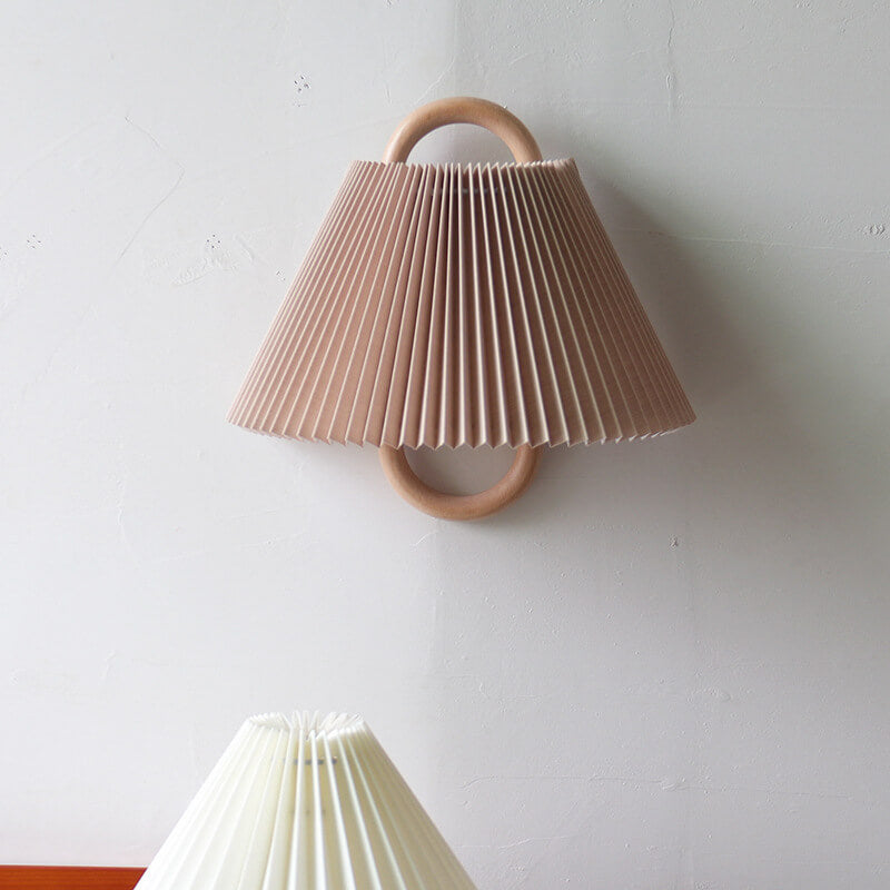 Wood Frame Fabric Shade Wall Lamp