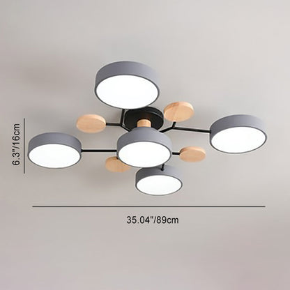 Modern Multi-Disc Branch LED Ceiling Light