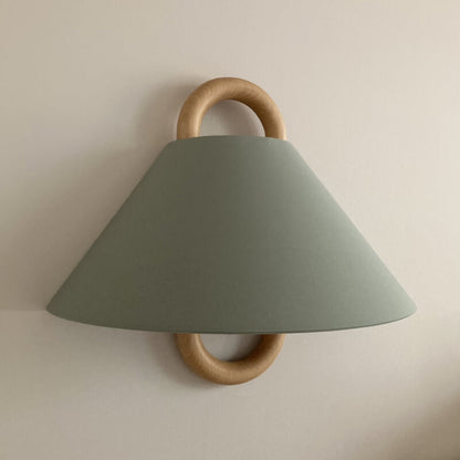 Wood Frame Fabric Shade Wall Lamp
