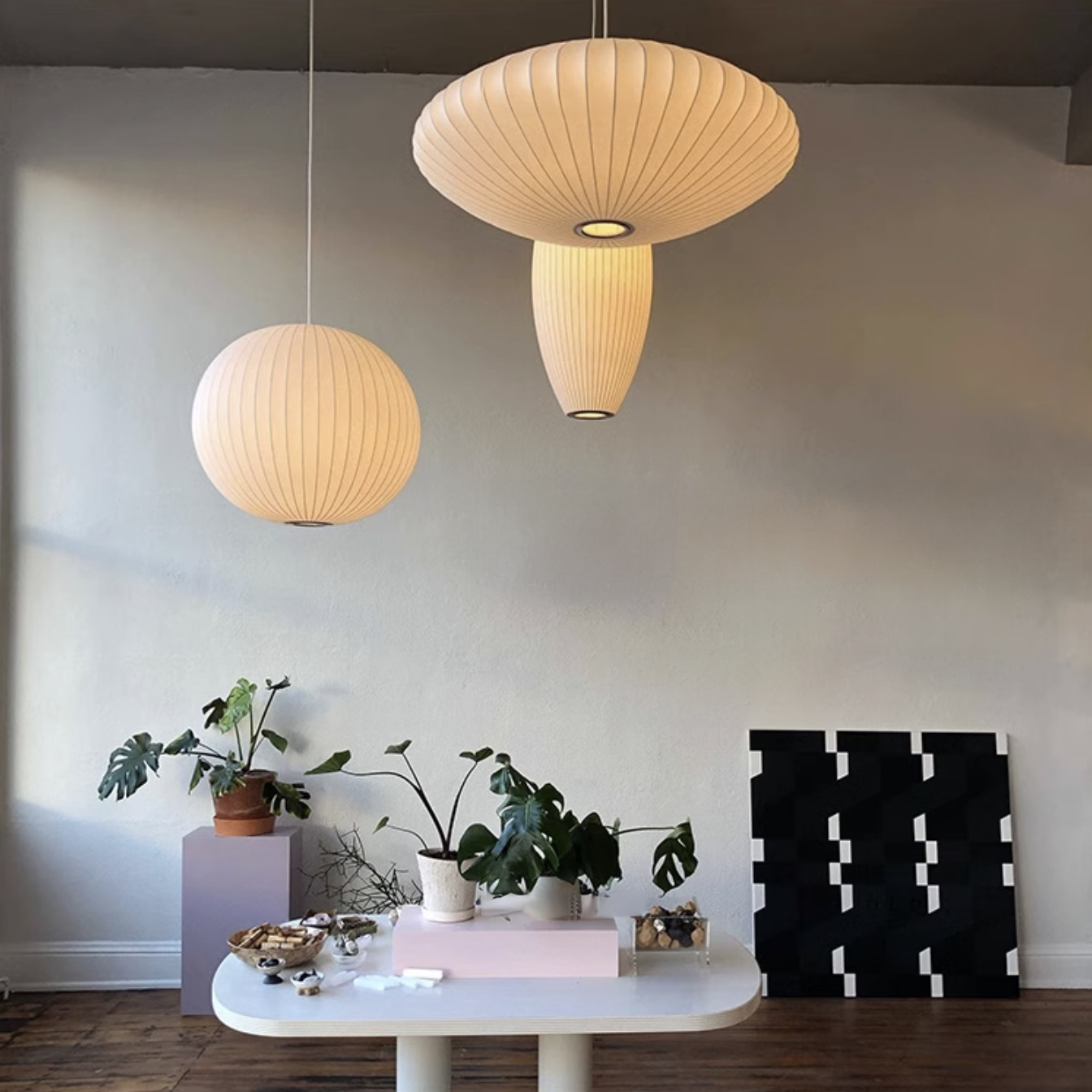 Aurora Oval Fabric Pendant