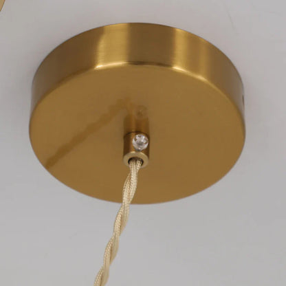 Ceranova Ribbed White Ceramic Pendant Light with Gold Hardware