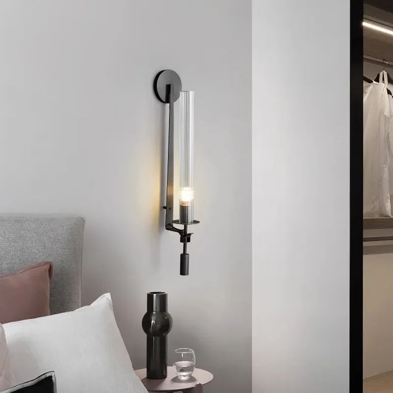 Brasselle Ribbed Glass Cylinder Wall Light