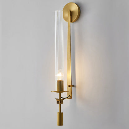 Brasselle Ribbed Glass Cylinder Wall Light