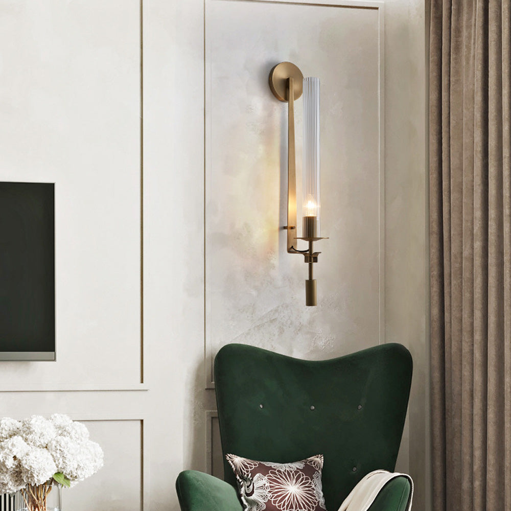 Brasselle Ribbed Glass Cylinder Wall Light