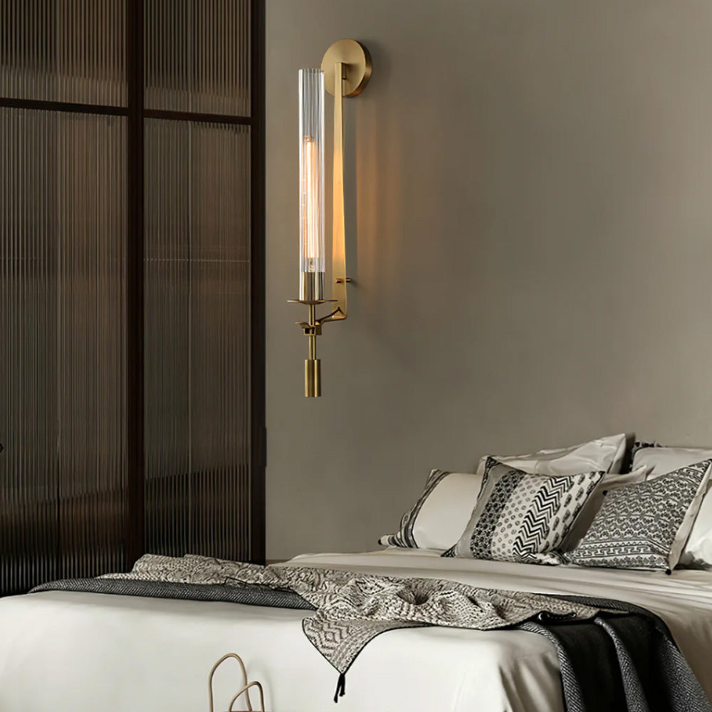 Brasselle Ribbed Glass Cylinder Wall Light