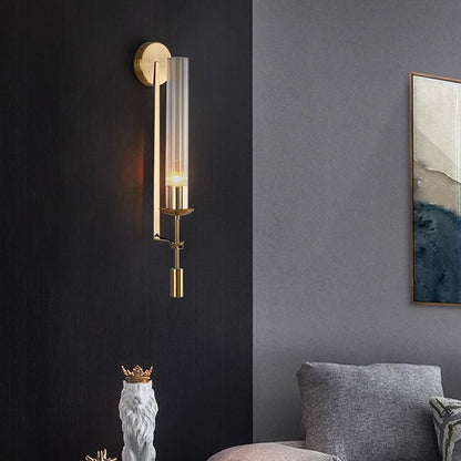 Brasselle Ribbed Glass Cylinder Wall Light