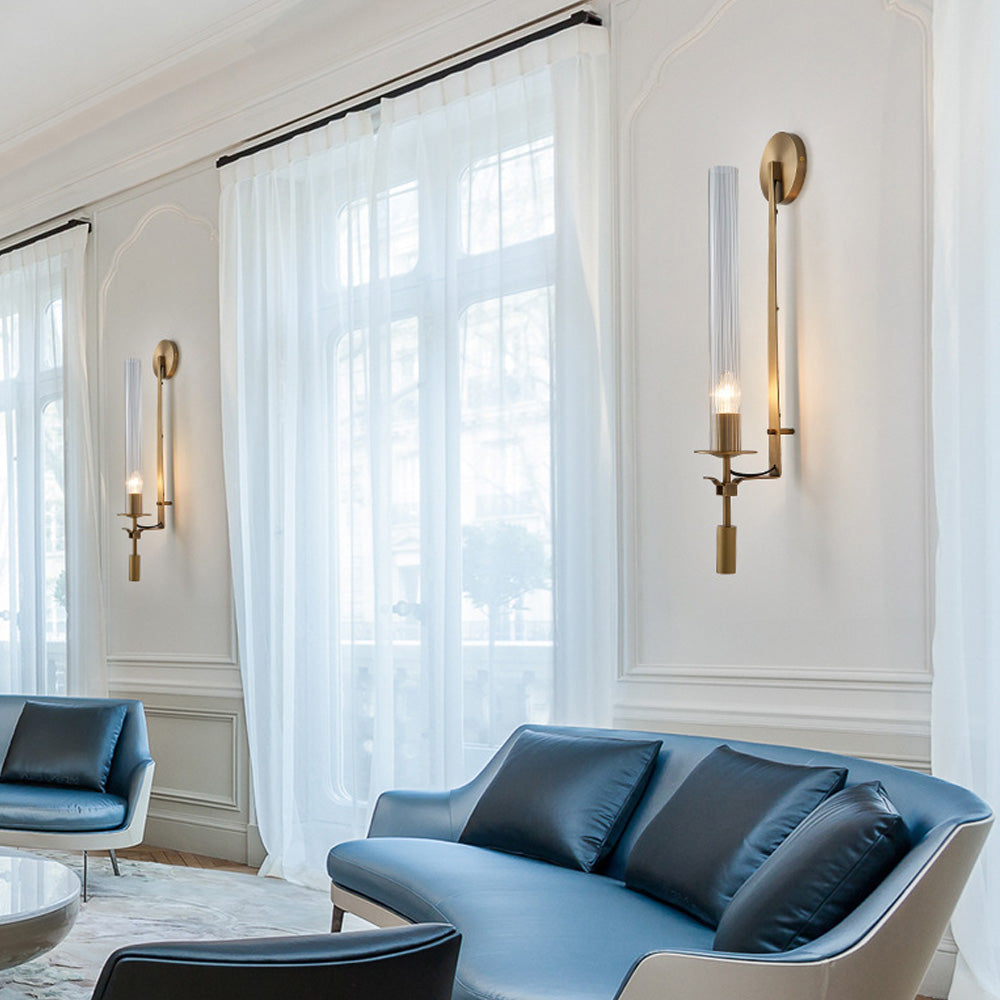 Brasselle Ribbed Glass Cylinder Wall Light
