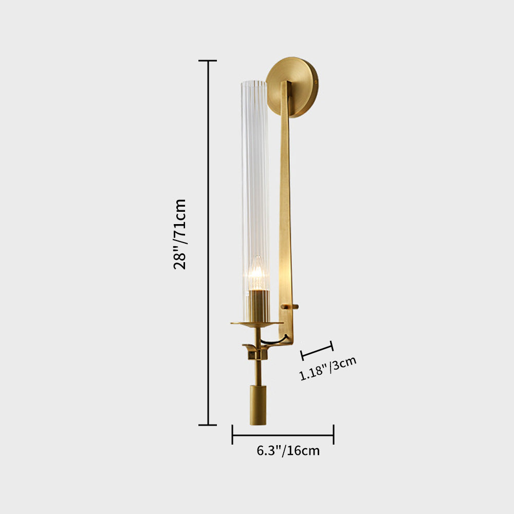Brasselle Ribbed Glass Cylinder Wall Light
