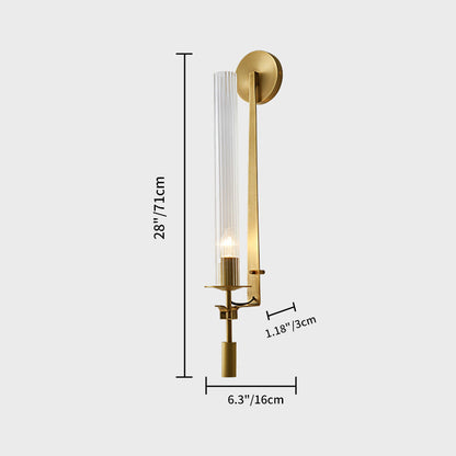 Brasselle Ribbed Glass Cylinder Wall Light