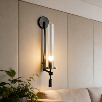 Brasselle Ribbed Glass Cylinder Wall Light