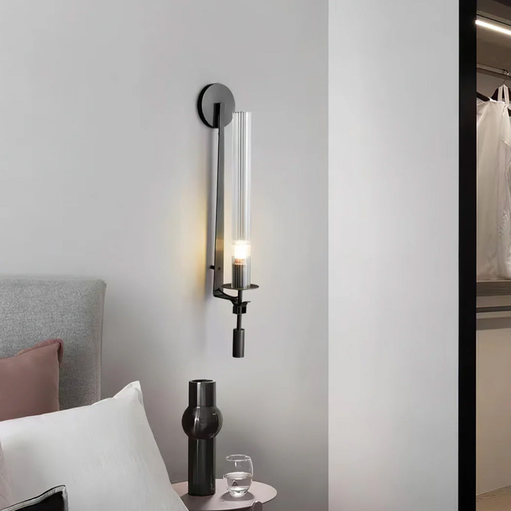 Brasselle Ribbed Glass Cylinder Wall Light