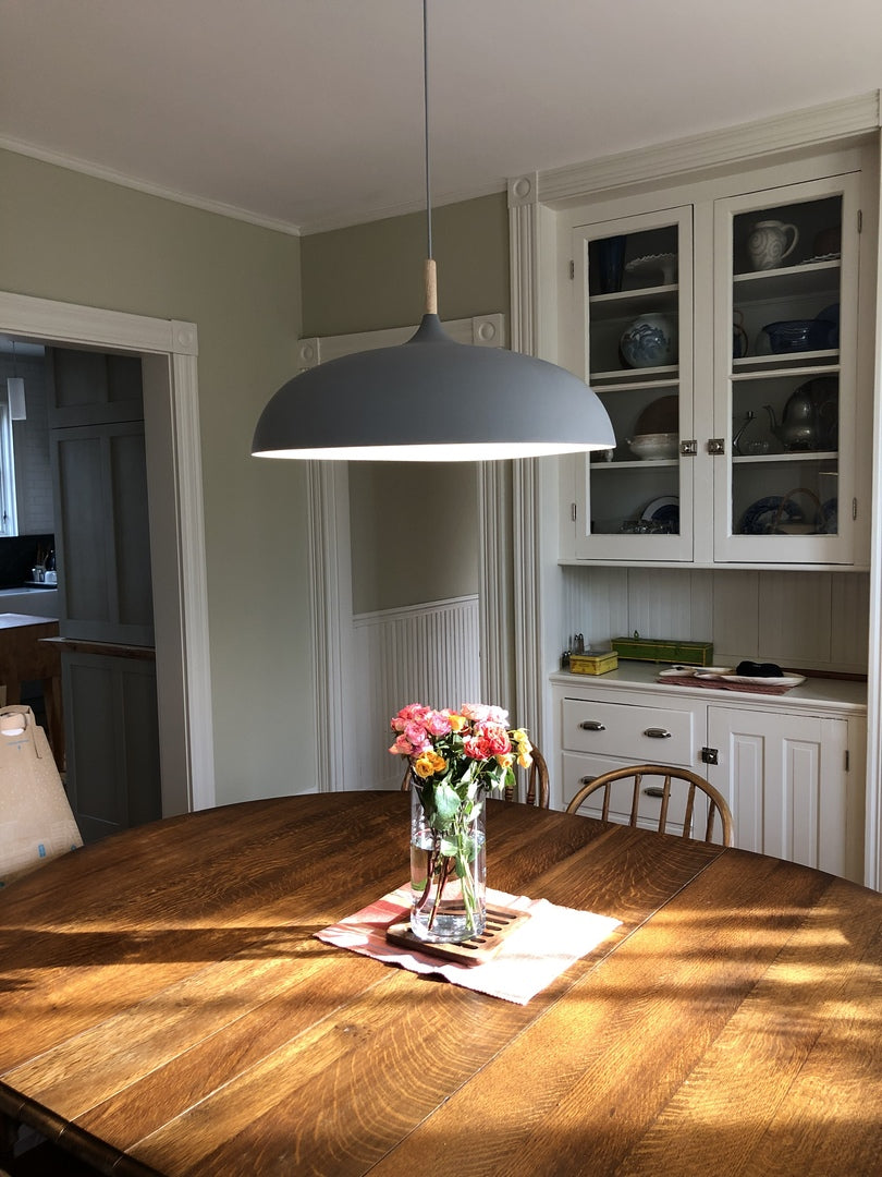 Modern Pastel Wood Accent Pendant Light