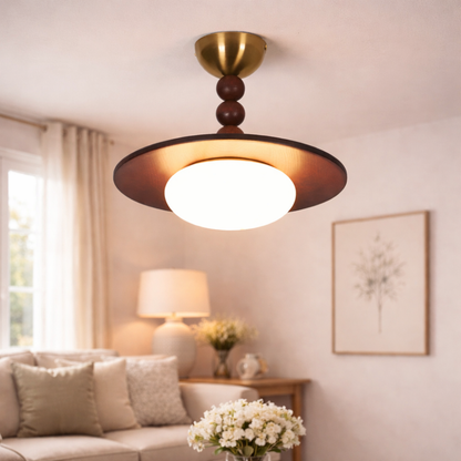 Vicenza Natural Wood & Alabaster Ceiling Light