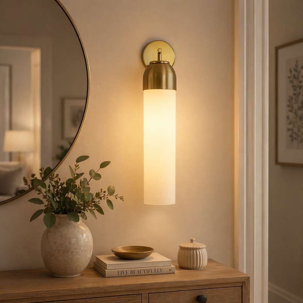 Glass Cylinder Wall Light
