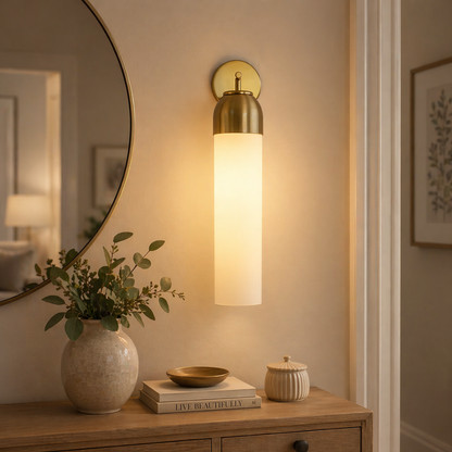 Glass Cylinder Wall Light