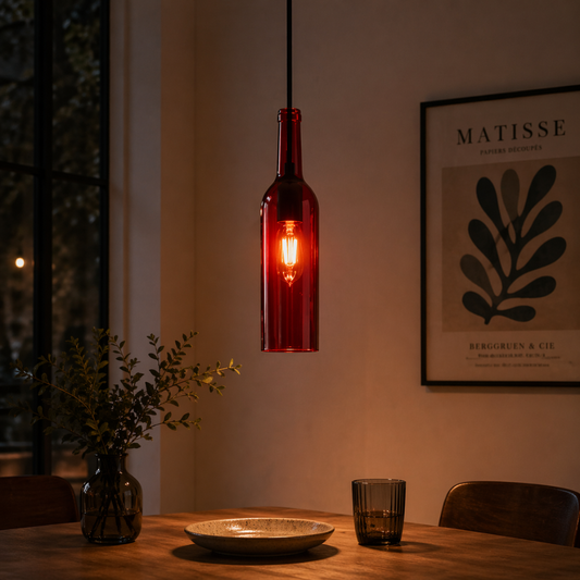 Colorful Glass Bottle Pendant Light