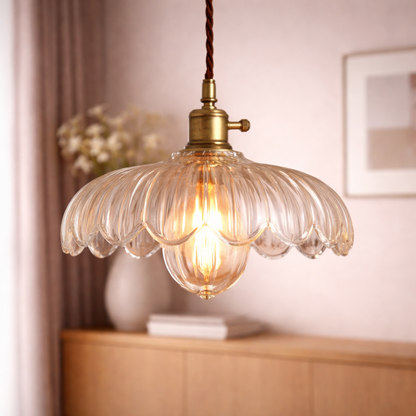 Scalloped Glass Pendant Light