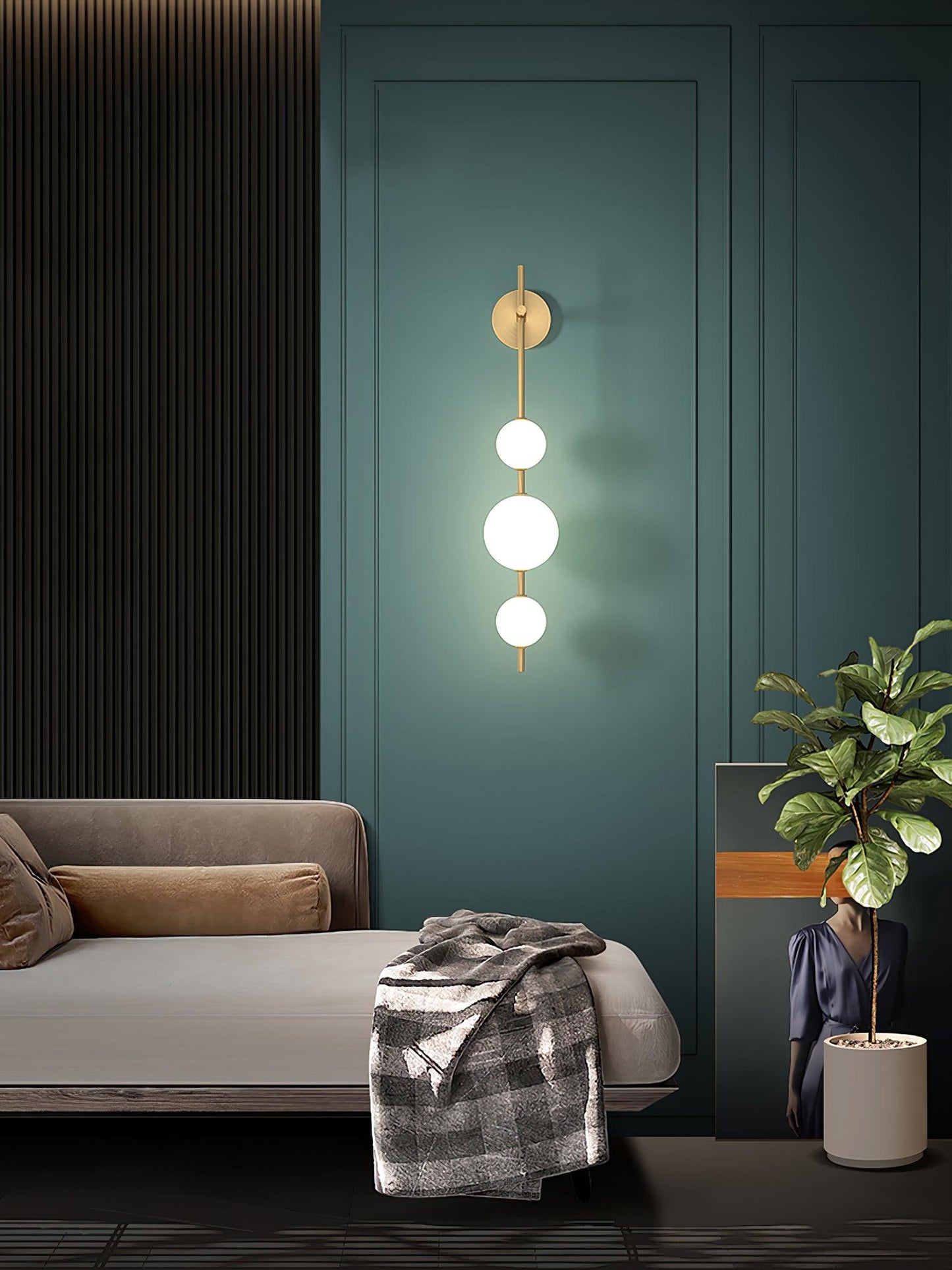 Vertical Sphere Wall Lamp
