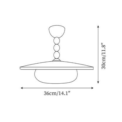 Wood and Stone Ceiling Light