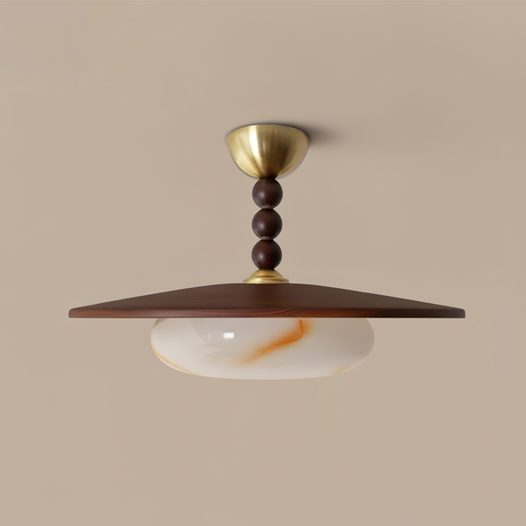 Vicenza Natural Wood & Alabaster Ceiling Light