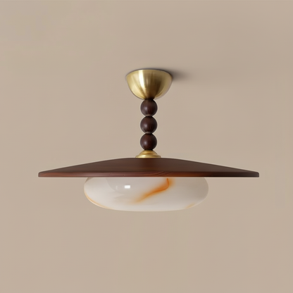 Vicenza Natural Wood & Alabaster Ceiling Light