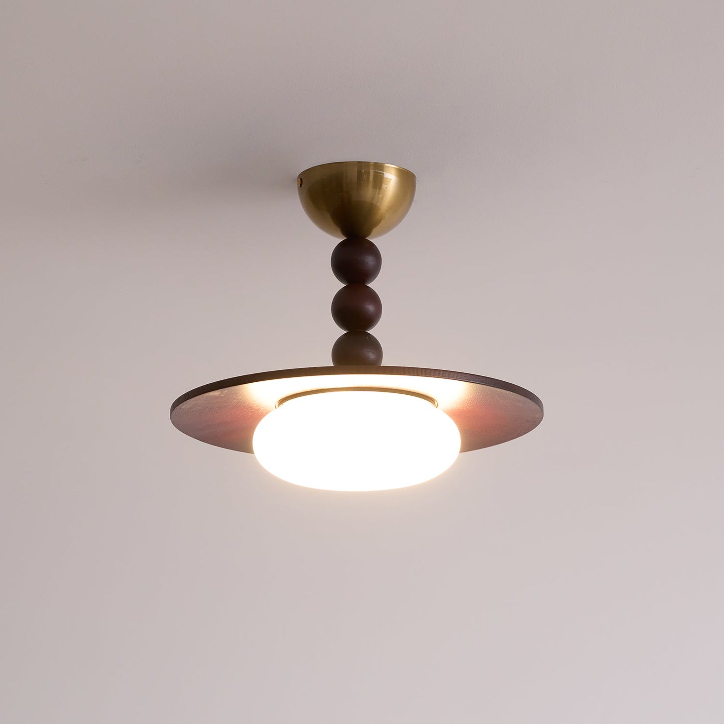 Wood and Stone Ceiling Light
