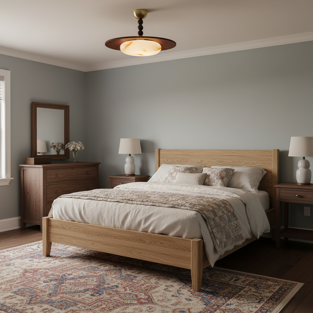 Vicenza Natural Wood & Alabaster Ceiling Light