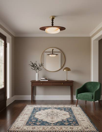 Vicenza Natural Wood & Alabaster Ceiling Light