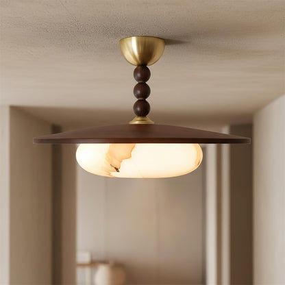 Vicenza Natural Wood & Alabaster Ceiling Light