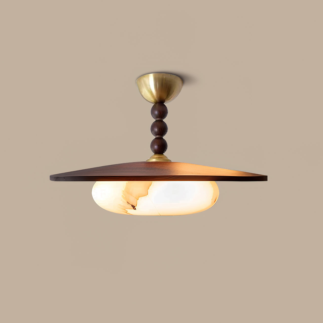 Vicenza Natural Wood & Alabaster Ceiling Light